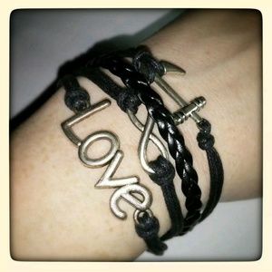 LOVE INFINITY ANCHOR ADJUSTABLE CUFF BRACELET
